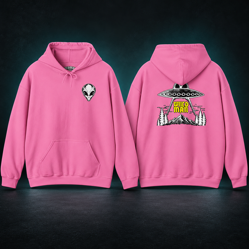 The Grays hoodie — Azalea pink front and back studio view